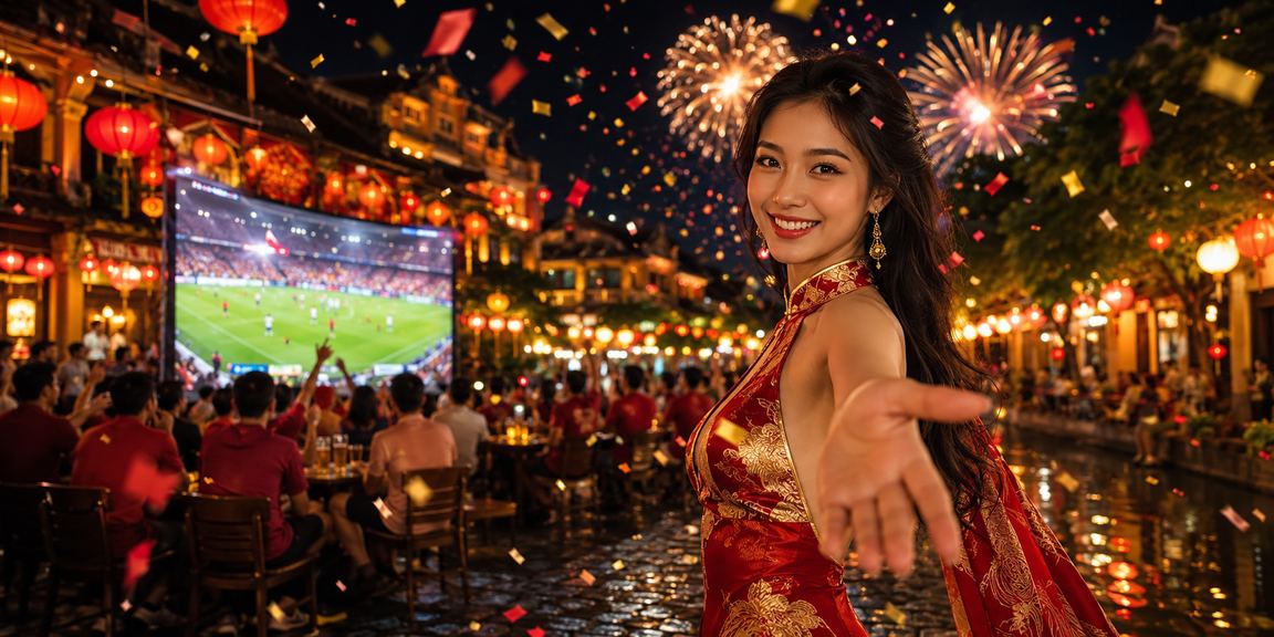 Màn hình cá cược bóng đá trực tiếp tại Hội An lung linh đèn lồng